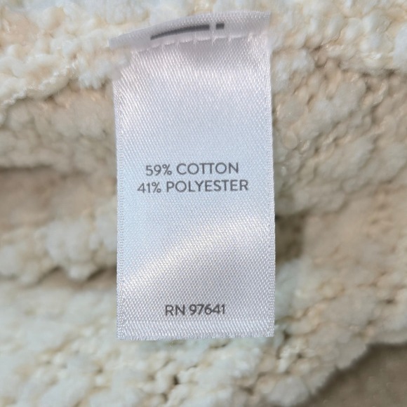 J.Jill Cream Textured Knit Pullover Shawl Collared Sweater Top Womens Small - Picture 6 of 7